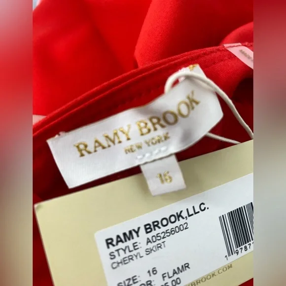 Ramy Brook NWT Cheyrl Scarlet Scallop Hem Mini Skirt - Picture 7 of 7